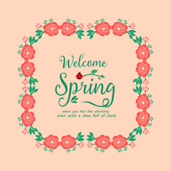 Unique Shape pattern of leaf and floral, for welcome spring elegant greeting card concept. Vector