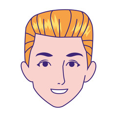 young man face smiling icon