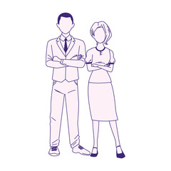 businessman and woman standing icon