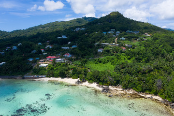 Anse Royale beach drone view in Mahe Island Seychelles 
