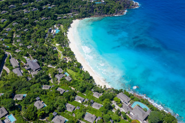 Fototapeta na wymiar Drone view of the Island of Mahe in Seychelles 