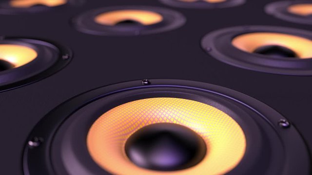 Playing  loudspeakers  stacked in an endless loop. Seamless  4k Video Loop  