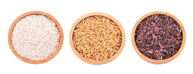 Rice set isolated on a white background