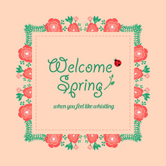 Antique Frame with leaf and seamless wreath, for welcome spring invitation card design. Vector