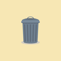 Vector illustration of cartoon trash can, trash bin