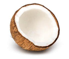 Coconut on white background. Clipping path.