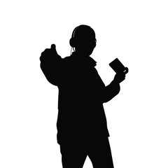 Gamer silhouette vector