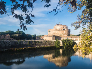 The Mausoleum of Hadrian or Castel Sant'Angelo (English: Castle of the Holy Angel) in Rome, Italy....