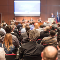 Business Conference and Presentation. Audience at the conference hall.
