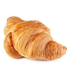 Crispy croissants isolated on a white background