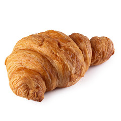 Crispy croissants isolated on a white background