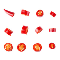 Red chili peppers isolated on a white background