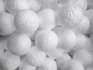 Background of white circle styrofoam ball pattern texture foam surface abstract background