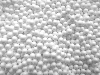 Background of white circle styrofoam ball pattern texture foam surface abstract background