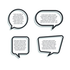 collection of scribbled comic speech bubbles. Colored quote speech bubble template. Quotes form and speech box isolated on white background. Vector illustration.