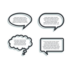 collection of scribbled comic speech bubbles. Colored quote speech bubble template. Quotes form and speech box isolated on white background. Vector illustration.