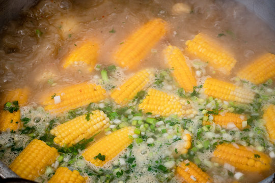 Preparaci&oacute;n de Sancocho, cocci&oacute;n de Chocolos con adobo 