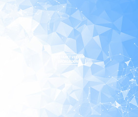 Fototapeta premium Blue Geometric Polygonal background molecule and communication. Connected lines with dots. Minimalism background. Concept of the science, chemistry, biology, medicine, technology.