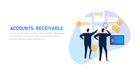 Accounts receivable money financial management in company, businessman looking at invoice and payment