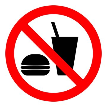 No Food Allowed Symbol No Eating Stock Vector