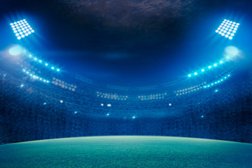 lights at night and stadium 3D rendering.