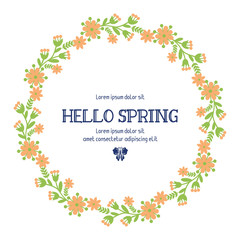 Fototapeta premium Seamless Ornament of leaf and flower frame, for hello spring invitation card template design. Vector