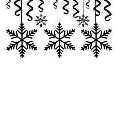 snowflakes christmas hanging isolated icon