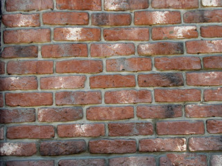 Vintage brickwork background of the 19th century. Very old bricks survived more than 100 years.
