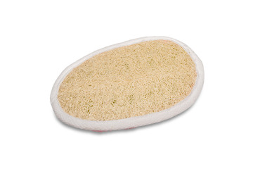 Pink loofah bath sponge