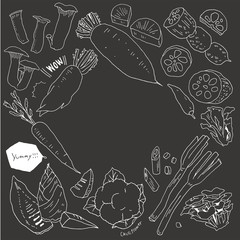 Sketch of the vegetables collection