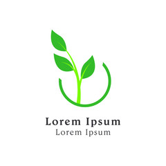nature green leaf logo icon. leaf symbol icon