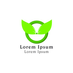 nature green leaf logo icon. leaf symbol icon