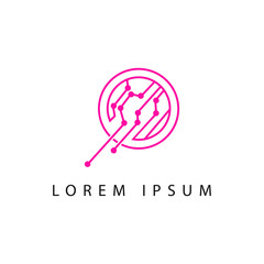 connection logo vector illustration. technology symbol icon. network connection logo