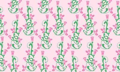Beautiful flower pattern background for valentine, with leaf and floral design.