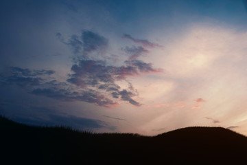 colorful sky with clouds at sunset time