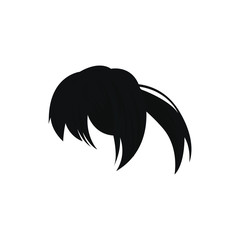 manga female hair style vector illustration. anime girl hair illustration design template