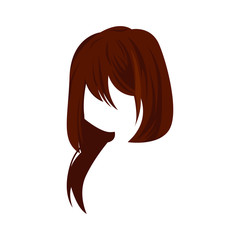manga female hair style vector illustration. anime girl hair illustration design template