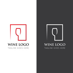 wine logo and icon vector illustration design template