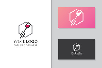 wine logo and icon vector illustration design template