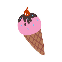 ice cream in cone isolated on white background