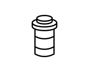 Bottle of pills line icon.