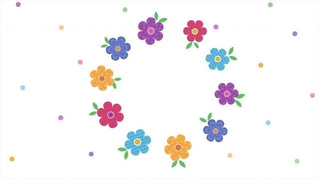 Spring blooming flowers  wreath