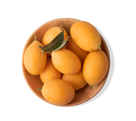 Sweet Yellow Marian Plum on white background