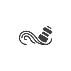 Fototapeta premium Plastic bottle in a sea water vector icon. filled flat sign for mobile concept and web design. Ocean pollution glyph icon. Symbol, logo illustration. Vector graphics