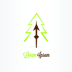 pine tree logo vector illustration. pine tree icon