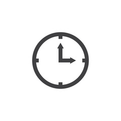 clock icon vector design with black color