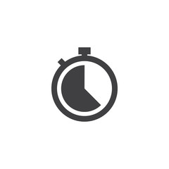 stopwatch icon vector design with black color