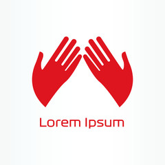 Fototapeta premium love hand logo vector illustration. hand symbol icon