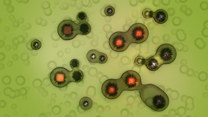 3D rendering of abstract background, Virus shape