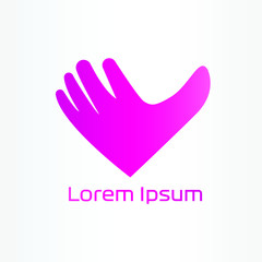 love hand logo vector illustration. hand symbol icon